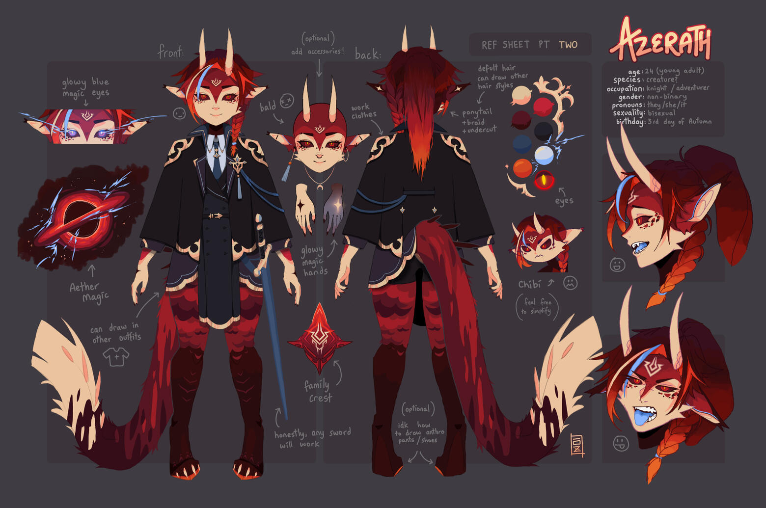 Azerath Character Sheet. Art and character design by Azrielyn (me). Azerath Character Sheet. Art and character design by Azrielyn (me).